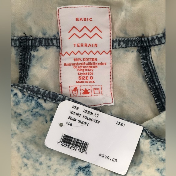 Distressed denim Basic Terrain belted fold over short SZ 0 NWT YOGA shorts - Picture 5 of 5